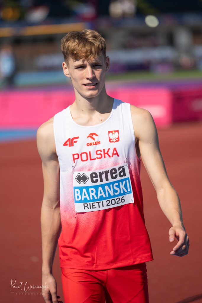 Dawid Barański w stroju reprezentacji Polski